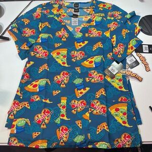 NWT Tooniforms  scrub top women's Sz S Disney Pixar Toy Story Aliens
